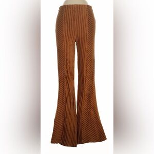Free People Ribbed Knit Flare Pants Boho Festival Retro 70’s High Rise XS